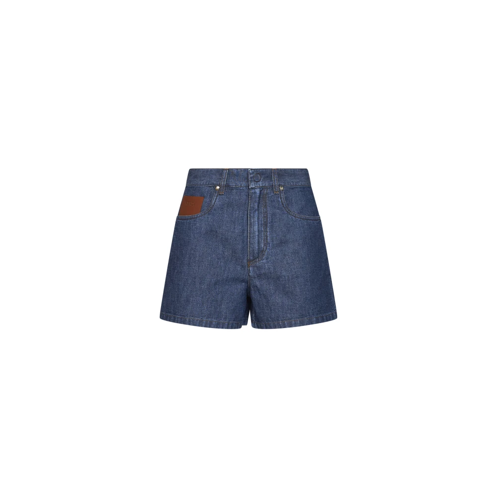 Fendi Women's Blue Denim Shorts - Denim Shorts - Xs - Shorts