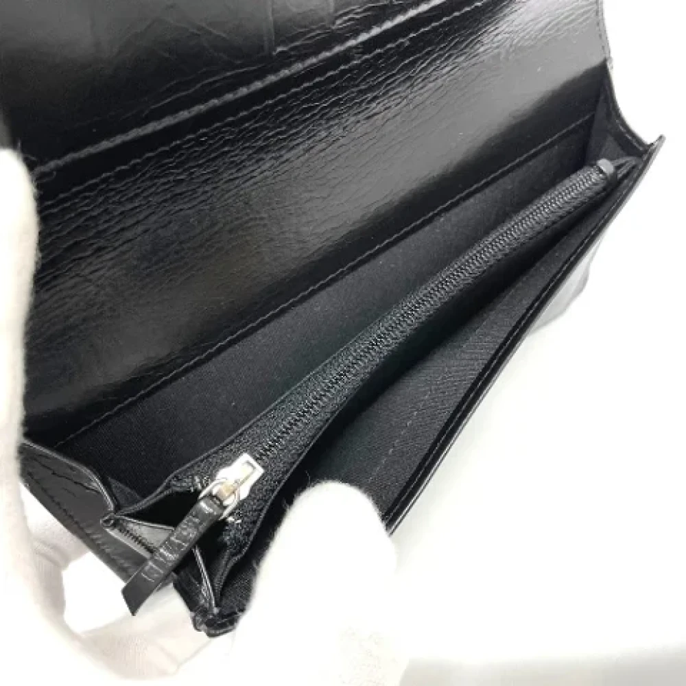 Chanel Vintage Pre-owned Leather wallets Black Dames