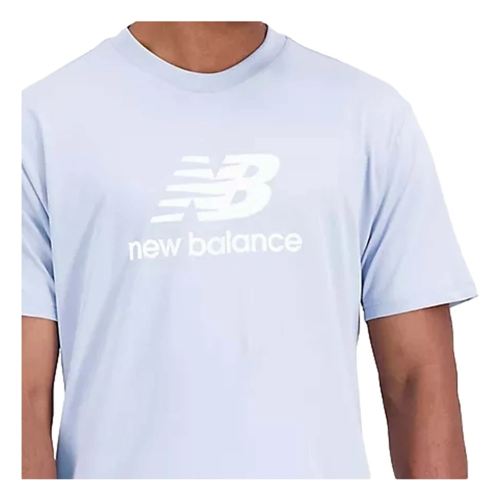 New Balance Essentials Staked Logo T-shirt Blue Heren