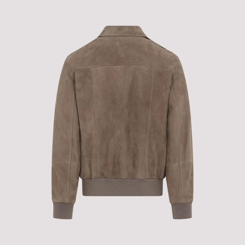 BRUNELLO CUCINELLI Luxe Suède Jas Nude Neutrals Brown Heren