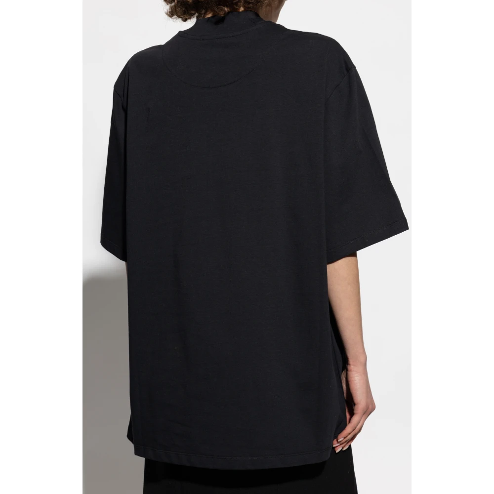 The Attico T-shirt met logo Black Dames