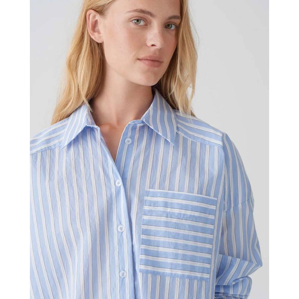 Opus Blouse met lange mouwen en Fokia Blue Dames