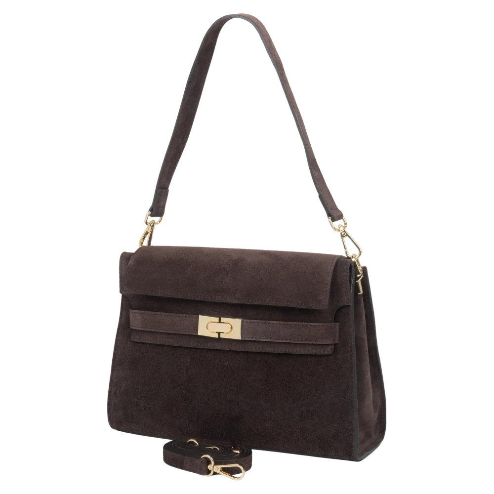Estro Women's Brown Shoulder Bags, One Size, Velour Shoulder Bag