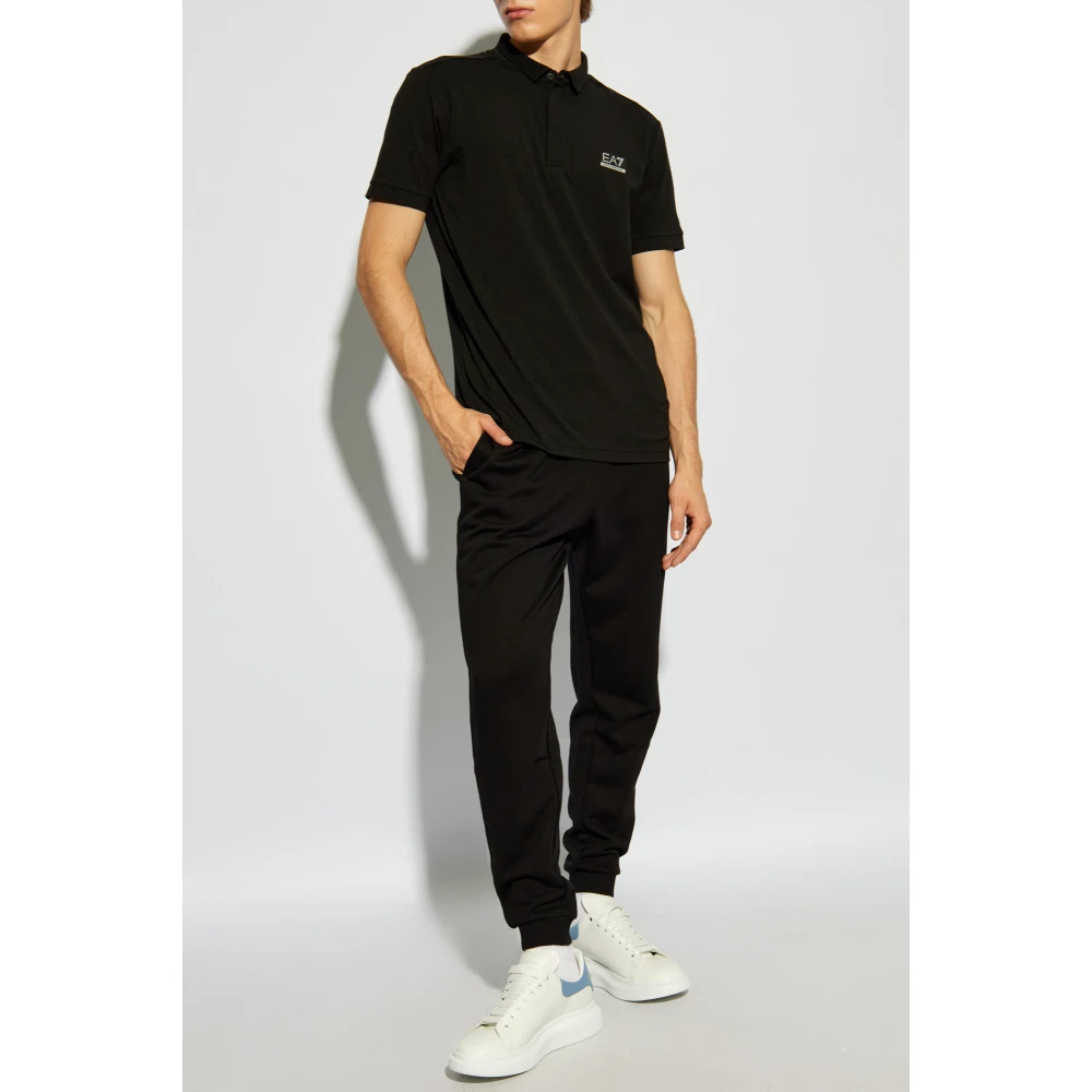 Emporio Armani EA7 Polo met logo Black Heren