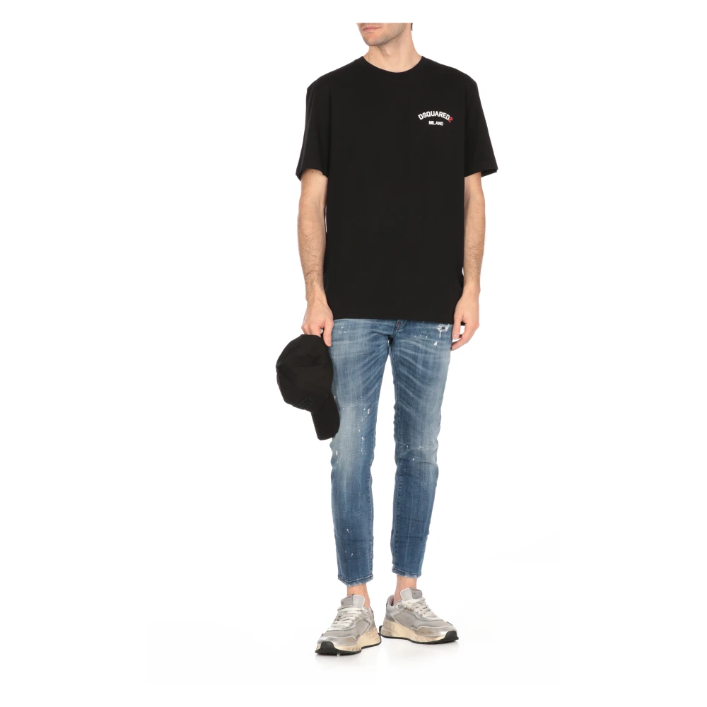 Dsquared2 Blauwe Katoenen Jeans met Gescheurde Details Blue Heren