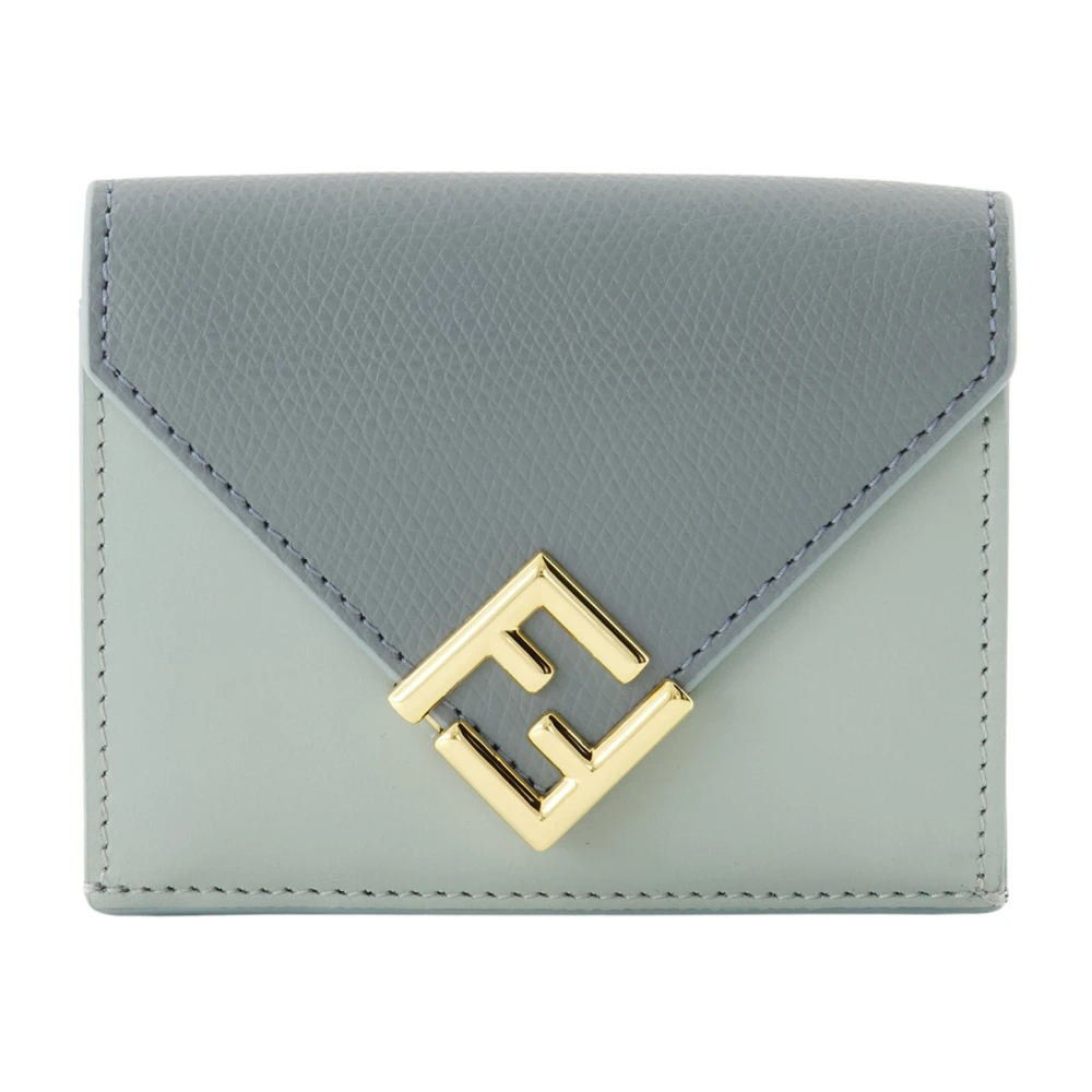 Fendi Women's Blue Wallets & Cardholders, One Size, Ff Diamonds Tri-Fold Wallet