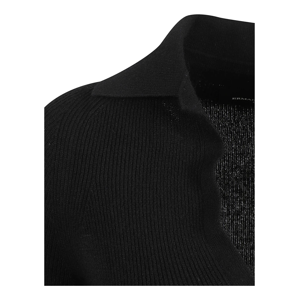 Ermanno Scervino Zwarte polo met lange mouwen Black Dames