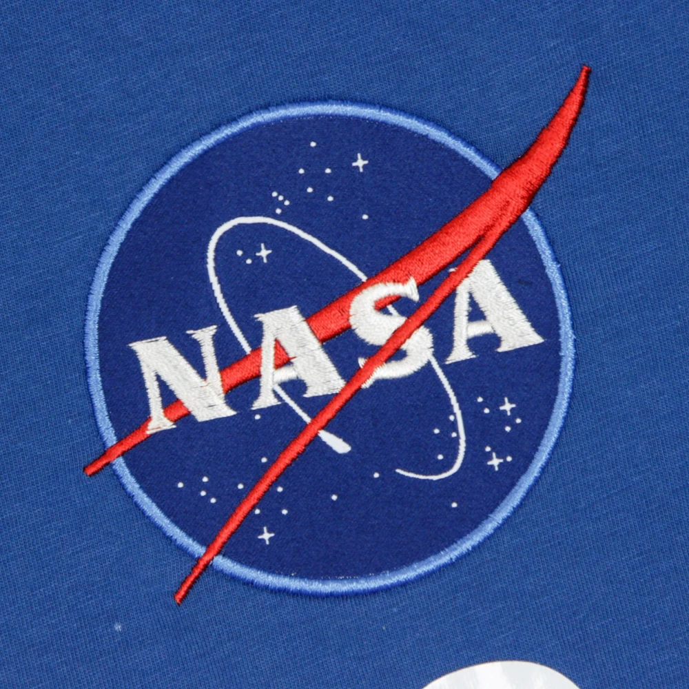 alpha industries Reflecterend Nasa Logo Blauw T-shirt Blue Heren