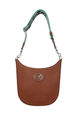 Läder Crossbody-väska med justerbar rem och flera fack