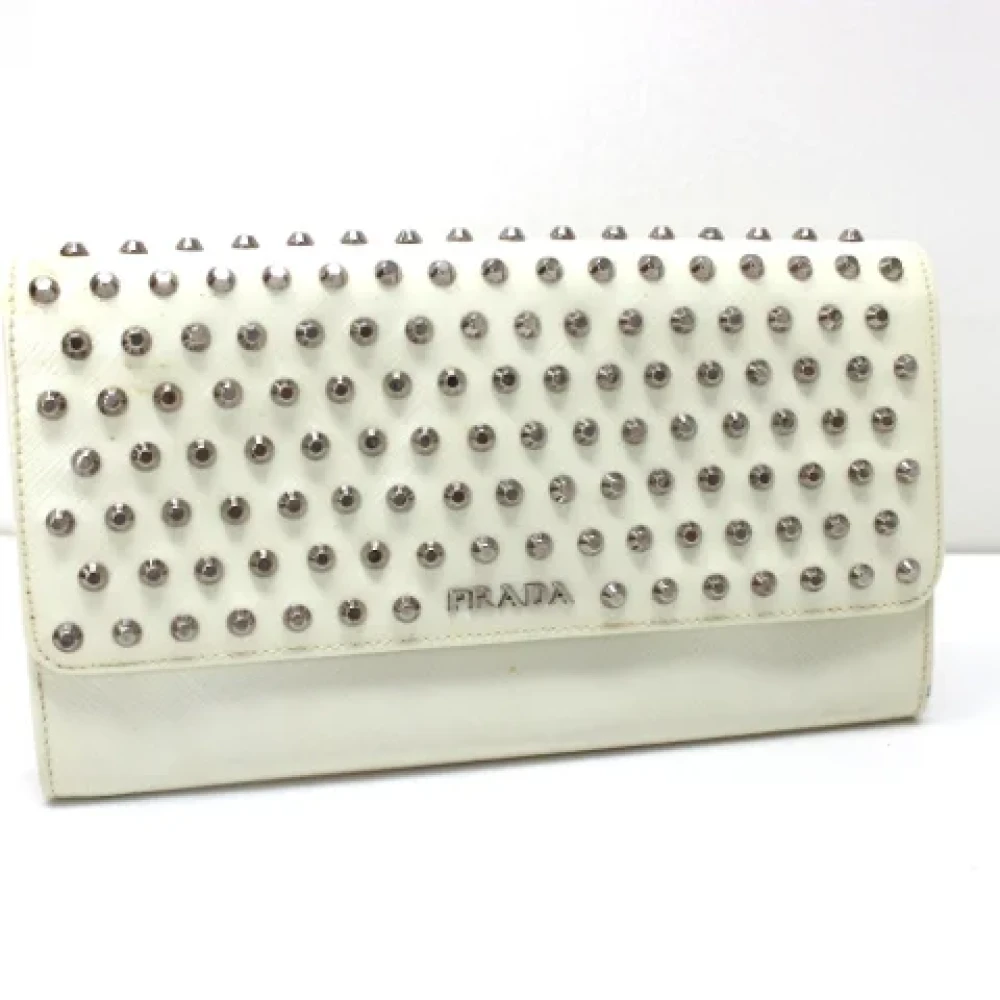 Prada Vintage Pre-owned Leather wallets White Dames