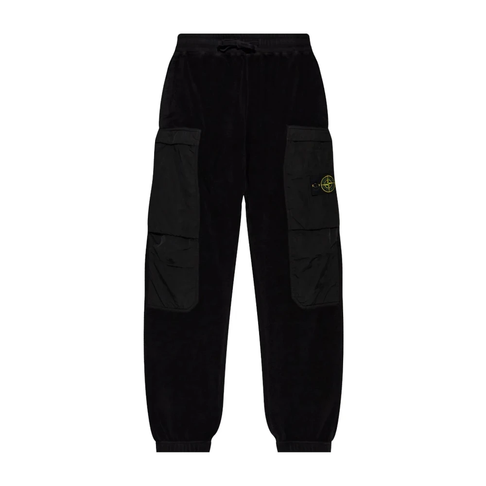 Stone Island Regelbundna Tapered Byxor för Män Black, Herr