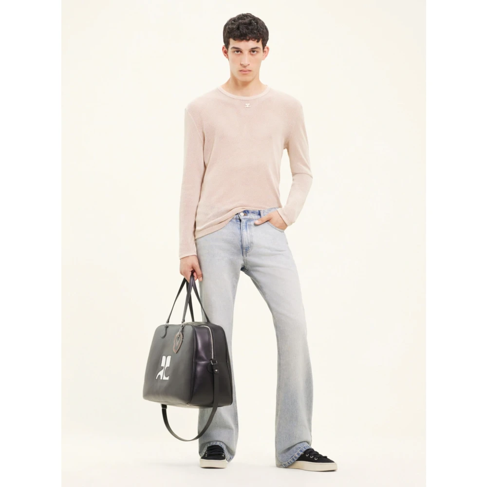 Courrèges Mesh Long Sleeve T-shirt Beige Heren