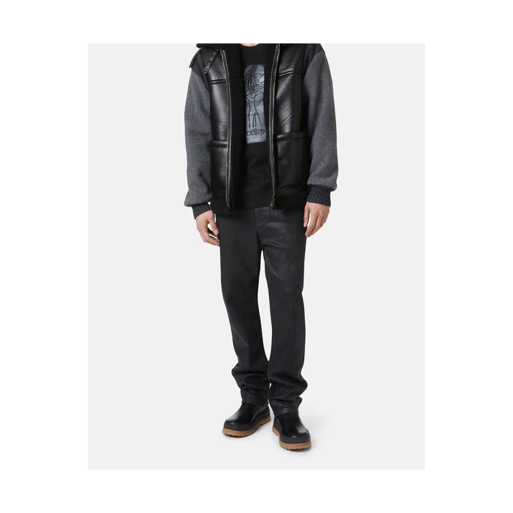 Iceberg T-shirt met Tom geborduurd en gerubberiseerd Black Heren