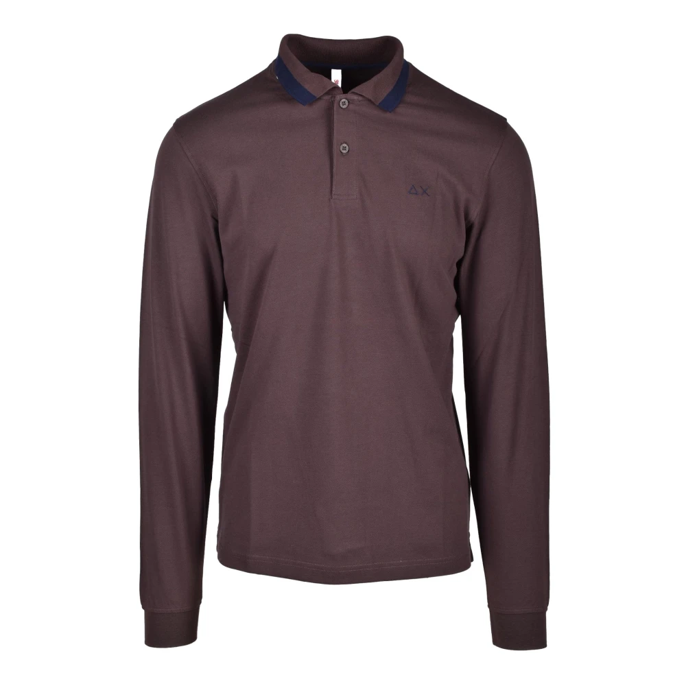 Sun68 Katoen Elastaan Polo Shirt Brown Heren