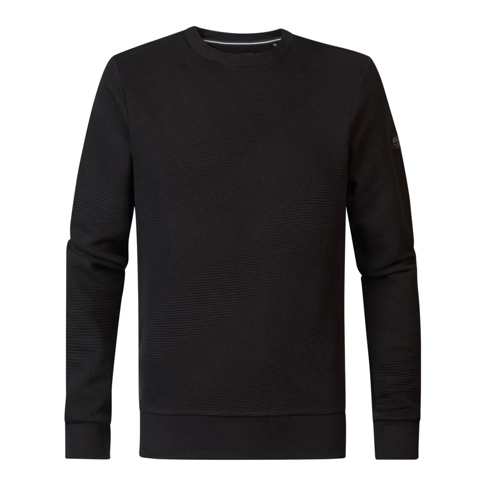 Petrol Heren Ronde Hals Sweater Zwart Black Heren