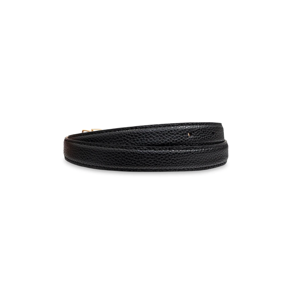 Emporio Armani Leren riem Black Dames