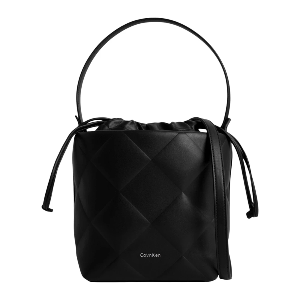 Calvin Klein Zwarte Kant Sluiting Tas met Zakken Black Dames