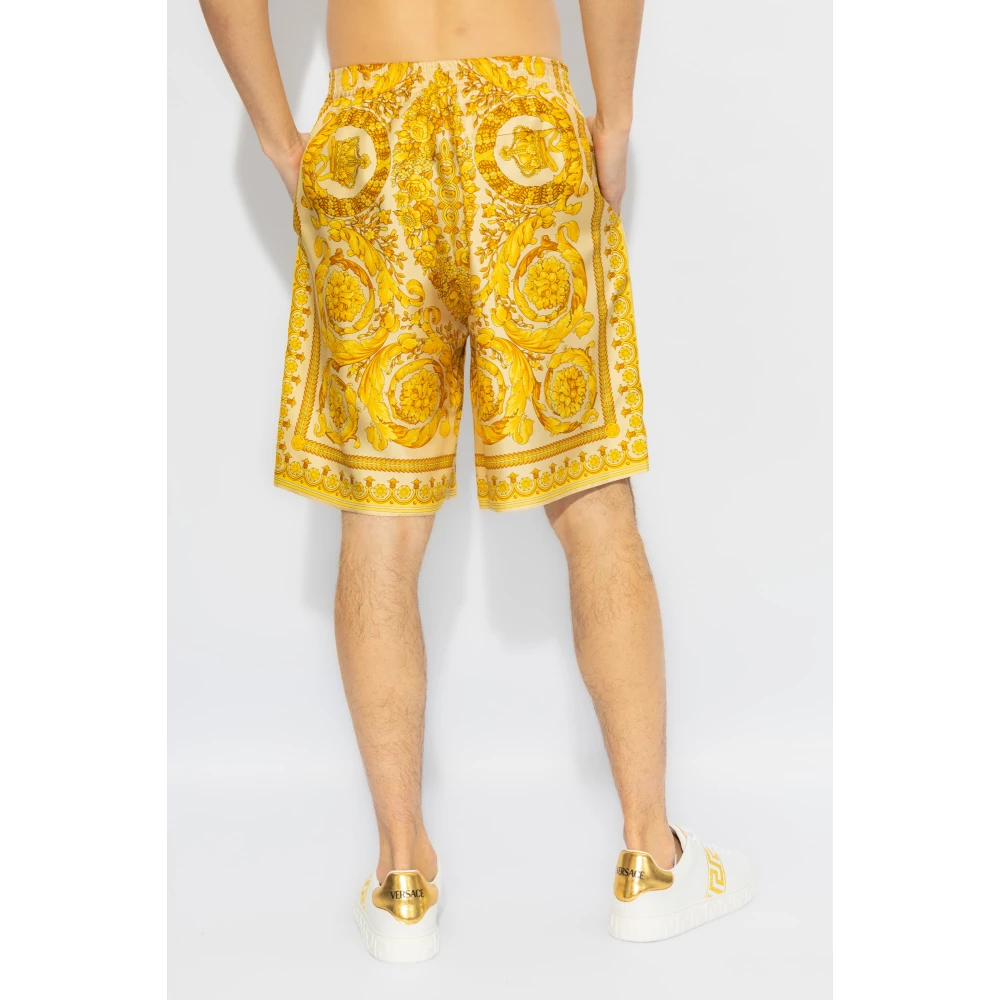 Versace Zijden shorts Yellow Heren