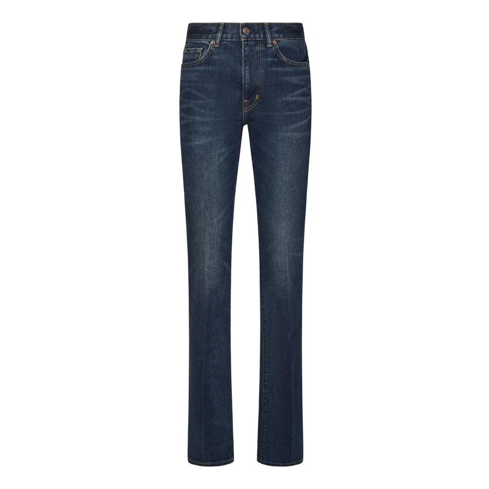 Tom Ford Blauwe Flared Denim Jeans Dameskleding Blue Dames