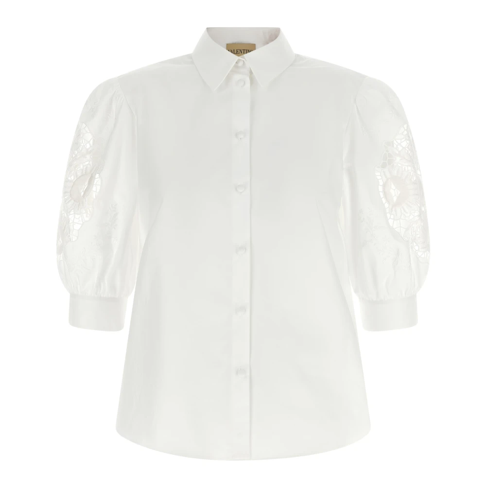 Valentino Garavani White Cotton Poplin Shirt - Female - Shirts - M - Blouses & Shirts