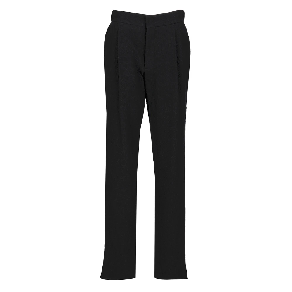 Giorgio Armani Straight Trousers, Male, Xl, Single-Pleat Stretch Wool Trousers Blue