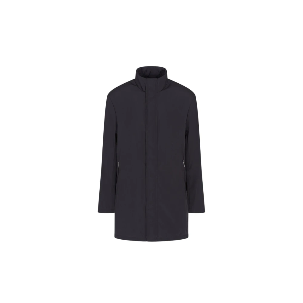 Armani Exchange Blue Padded Jacket - Male - Single-Breasted Coats - M - Coats