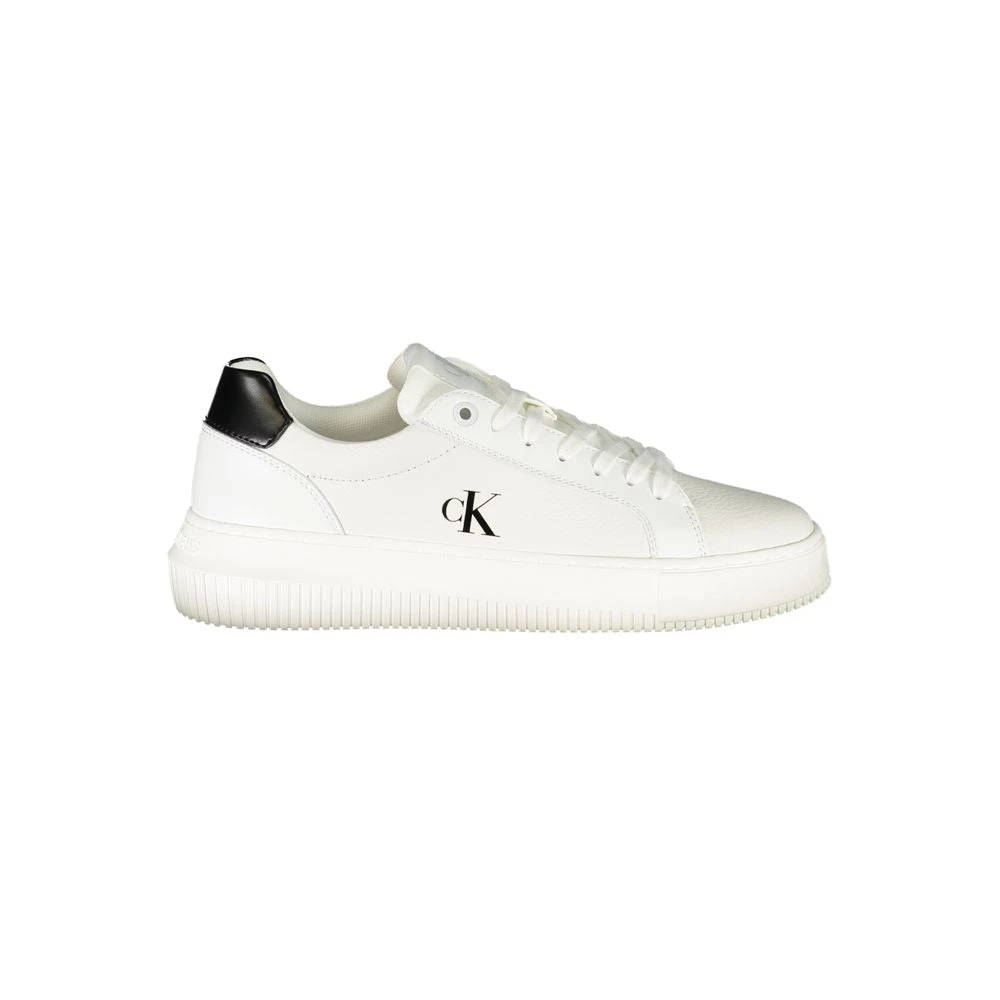 Calvin Klein Women's White Sneakers, 5 Uk, Leather Sneaker