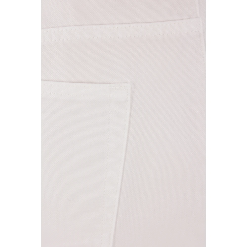 Chloé Rechte Pijp Ivoor Katoenen Broek White Dames
