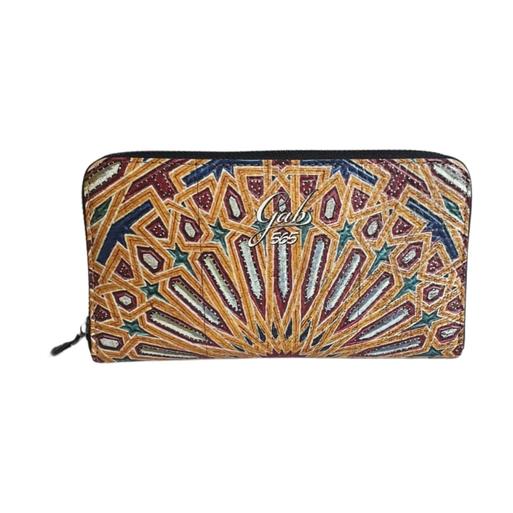 Gabs Damen Multicolor Braune Lederbrieftasche Mit Reißverschluss