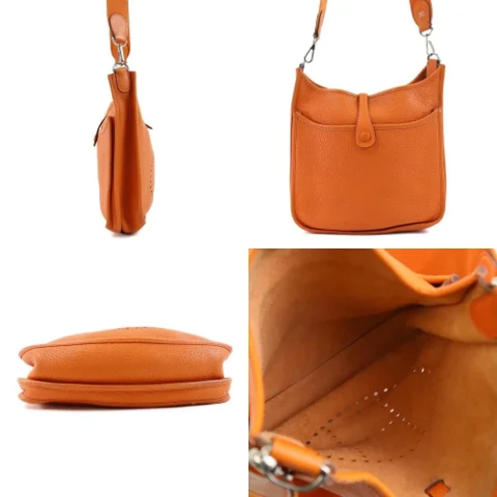 Hermès Vintage Pre-owned Leather shoulder-bags Orange Dames