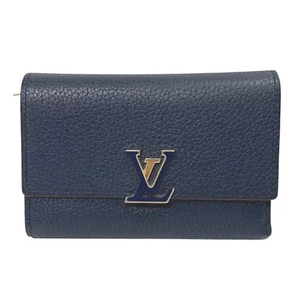 Louis Vuitton Vintage Pre-owned Leather wallets Blue Dames