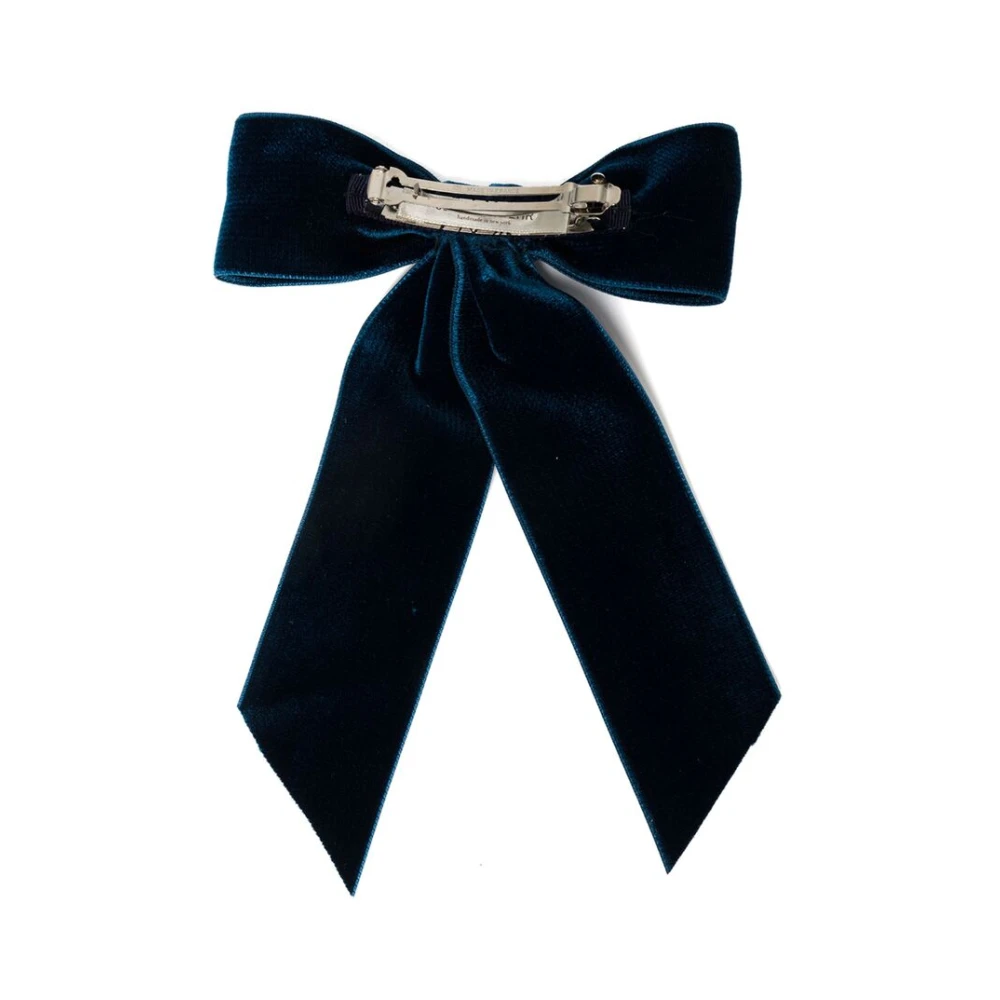 Jennifer Behr Fluwelen Strik Haarknip Blue Dames