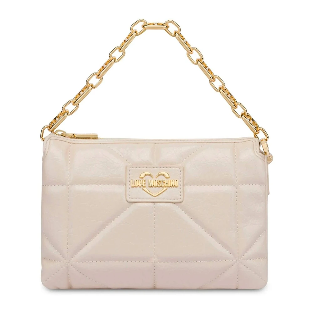 Love Moschino Geometrische Ivoor Schoudertas Beige Dames