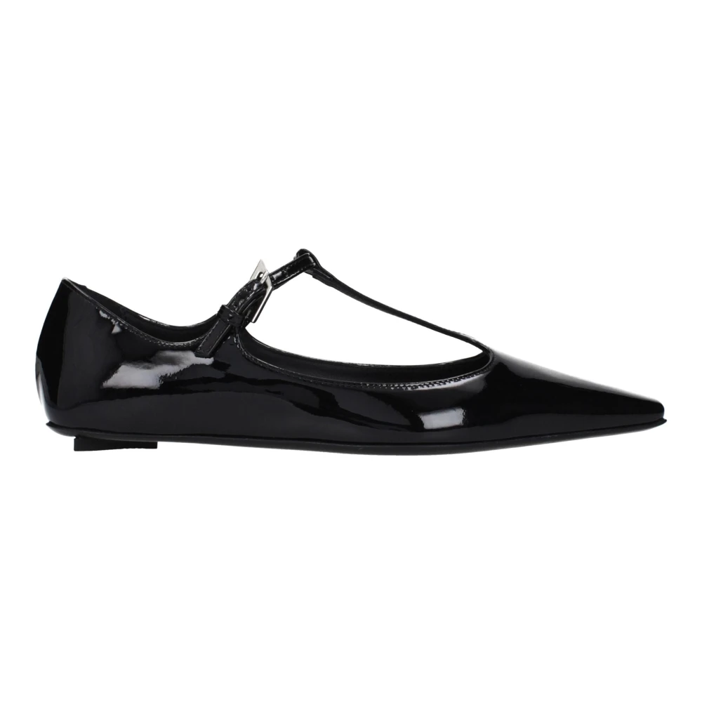The Attico , Ballerina Shoes, Female, Black, 3 Uk, Patent Leather Ballet Flat