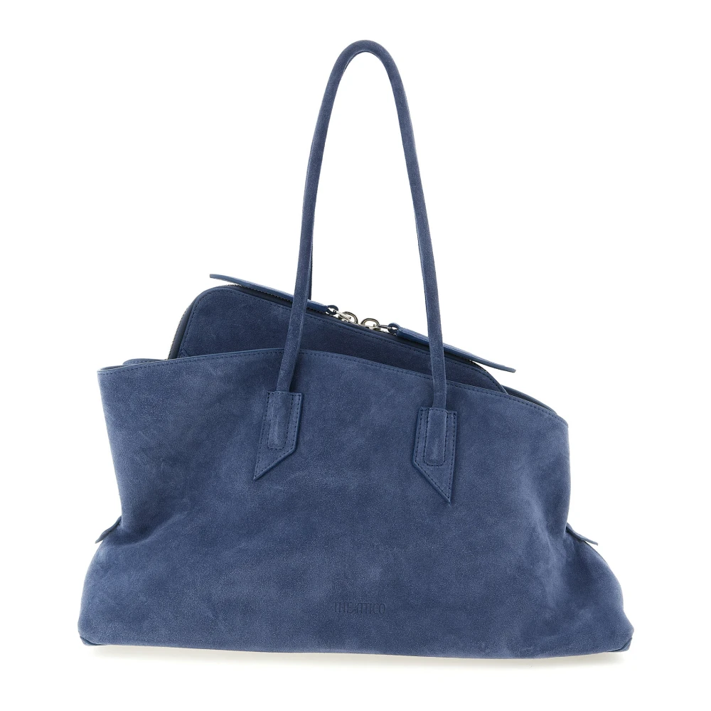 The Attico Women's Blue La Passeggiata Medium Suede Shoulder Bag