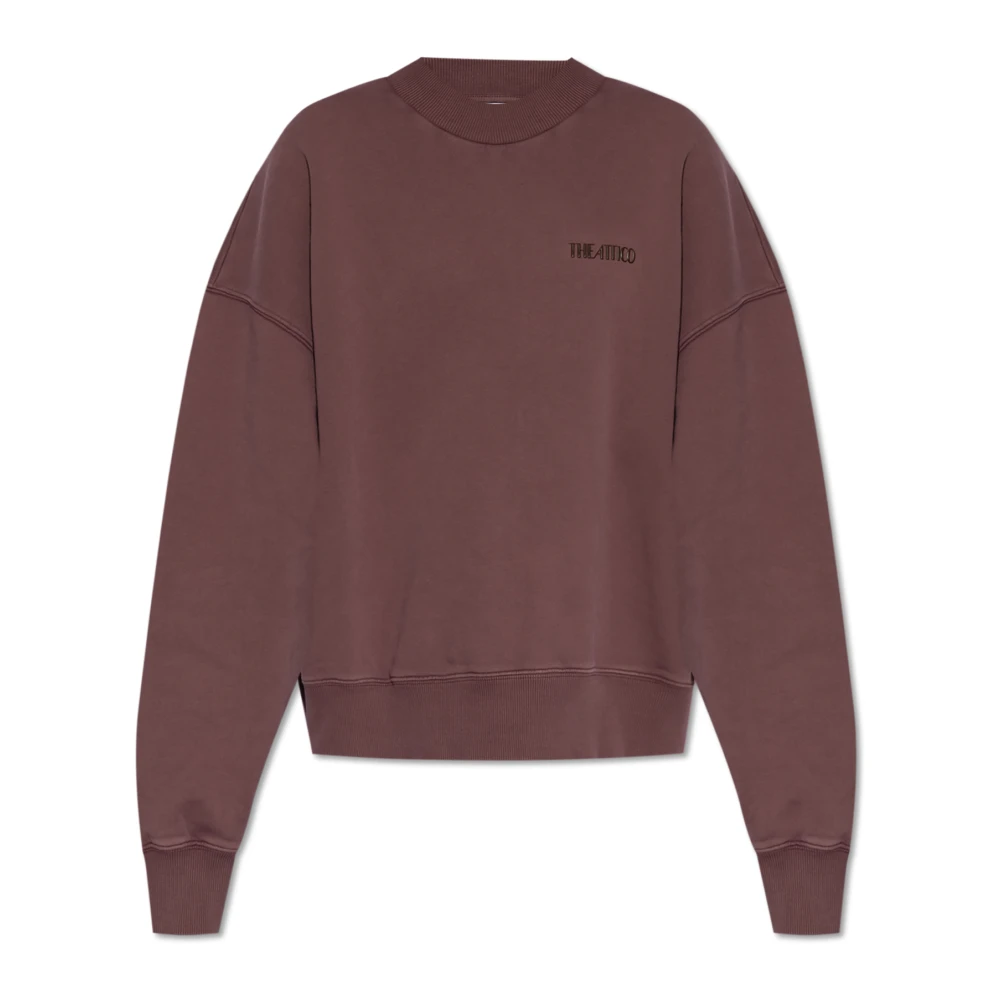 The Attico Mauve Katoenen Sweatshirt Ronde Hals Lange Mouwen Pink Dames