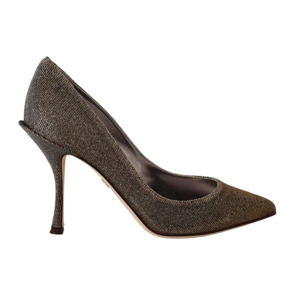 Dolce & Gabbana Women's Gray Gorgeous Logo Details Heels Pumps