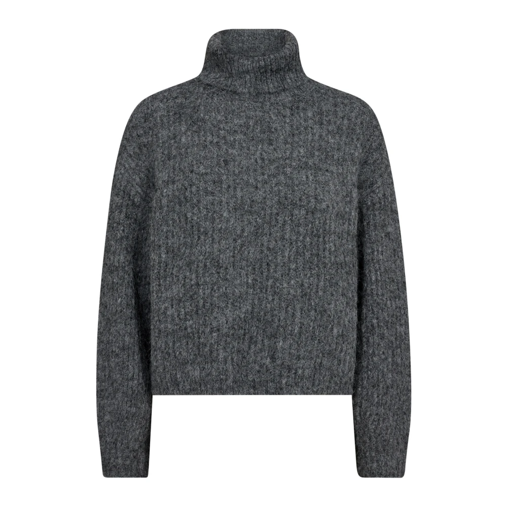 Co'Couture Grijze Melan Gebreide Rolnek Trui Gray Dames