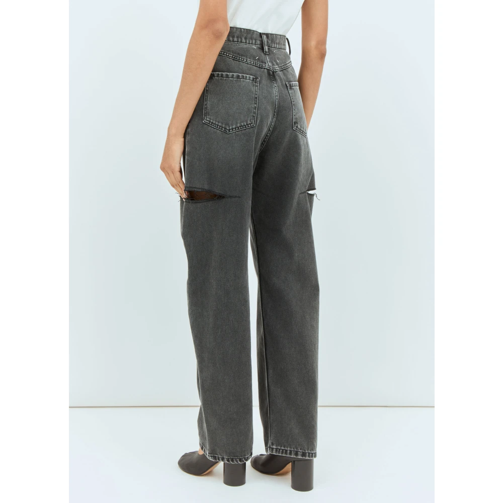 Maison Margiela Wide-leg Cut-Out Jeans Black Dames