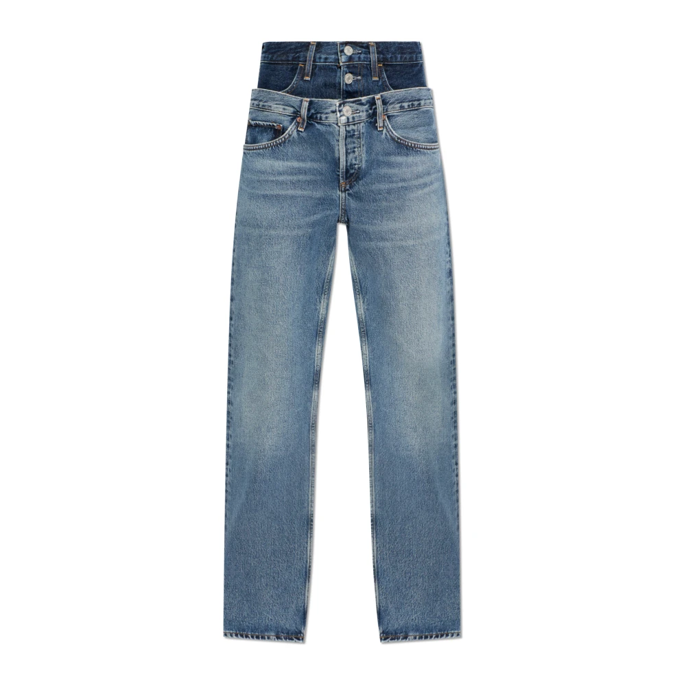 Agolde Women's Blue Elson Jeans - Straight Fit Jeans - W27 - Jeans