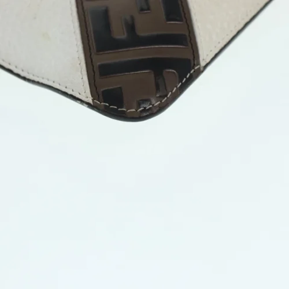 Fendi Vintage Pre-owned Leather clutches Beige Dames
