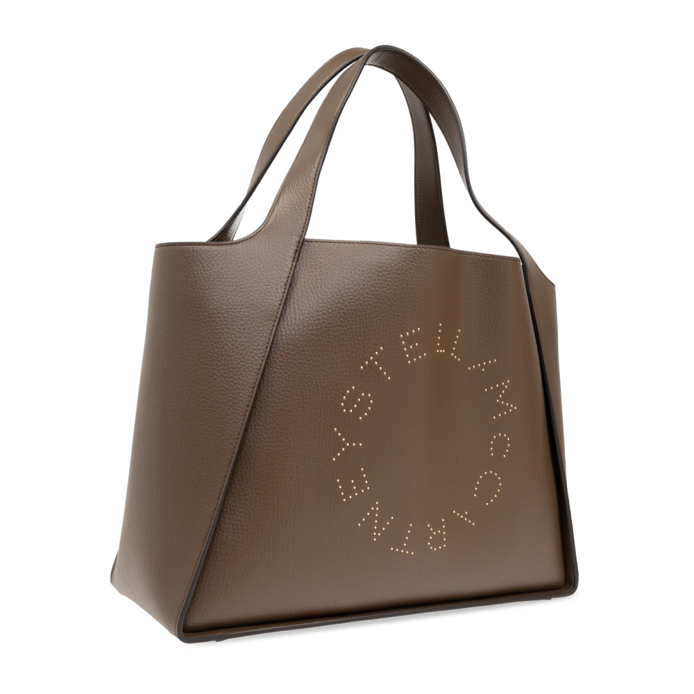 Stella Mccartney Logo Tote Shopper Tas Brown Dames