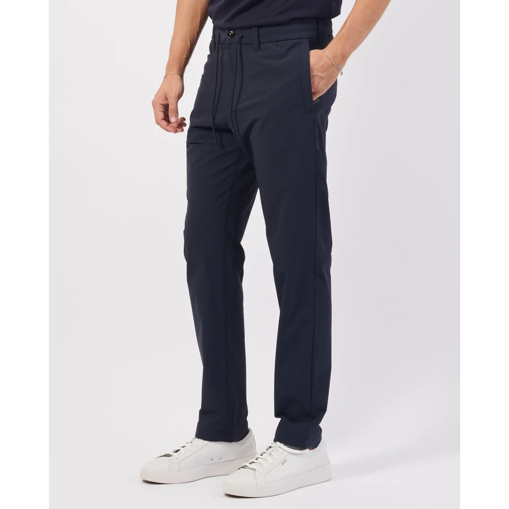 Hugo Boss Blauwe Chino Broek Slim Fit Elastisch Blue Heren