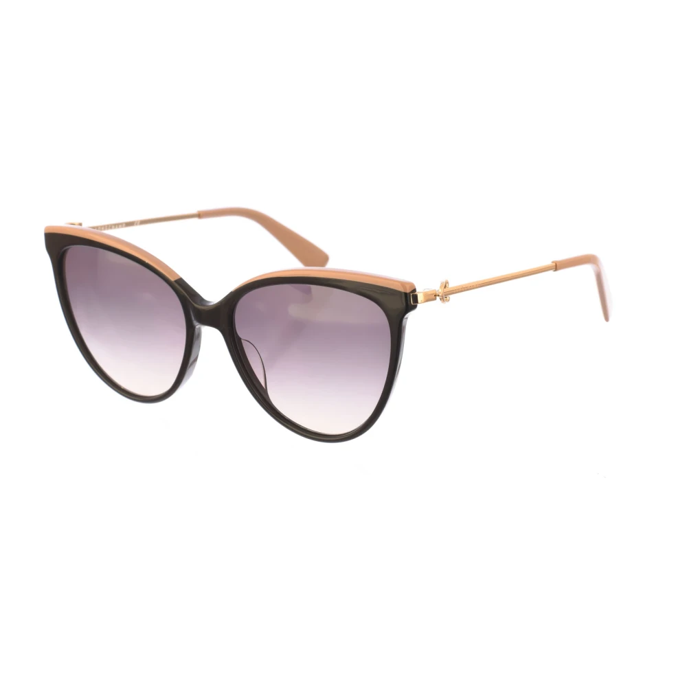 Longchamp Women's Black Oval Acetate Sunglasses With Metal Details - Sunglasses - One Size - Accessories