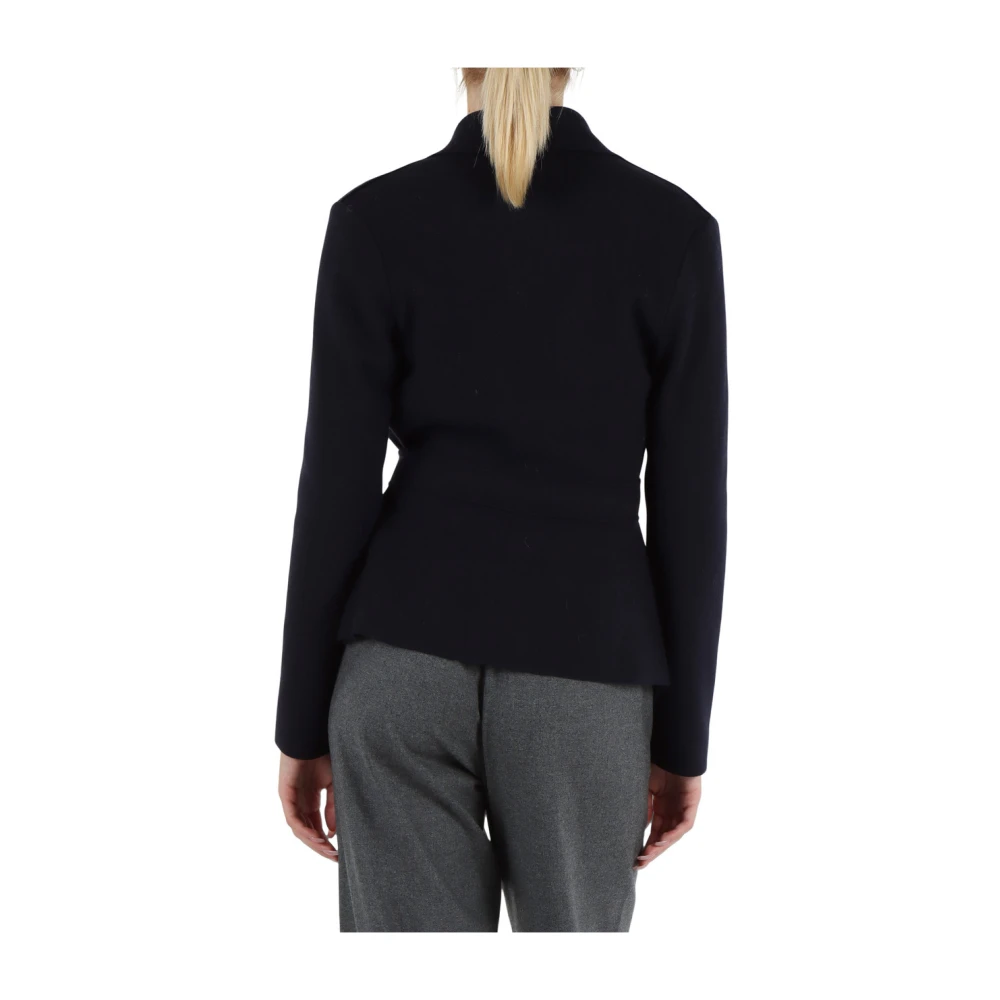NIU Cardigan van zuivere wol met sjaalkraag Blue Dames