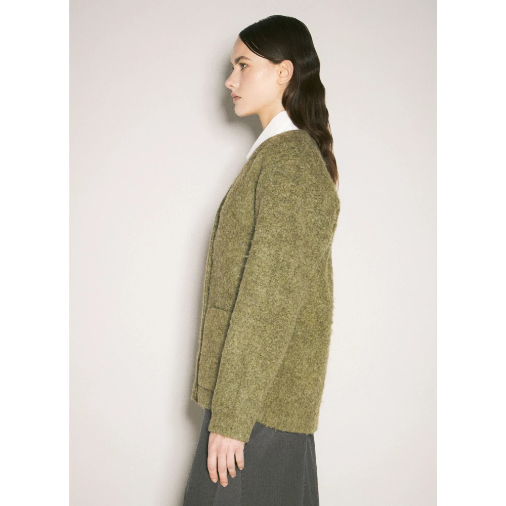 Our Legacy Gezellige Fuzzy Cardigan Sweater Green Dames