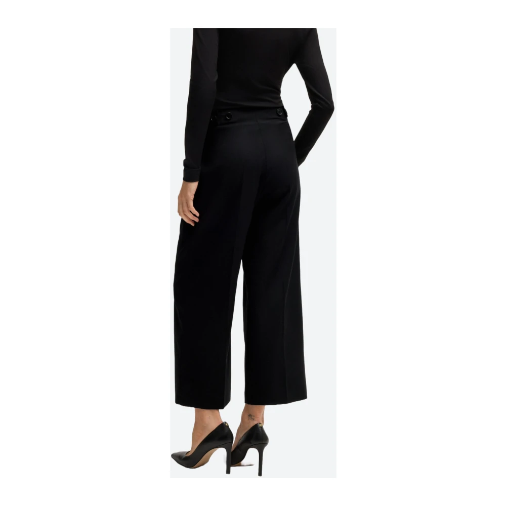 Hugo Boss Hoge taille pure scheerwol broek Black Dames