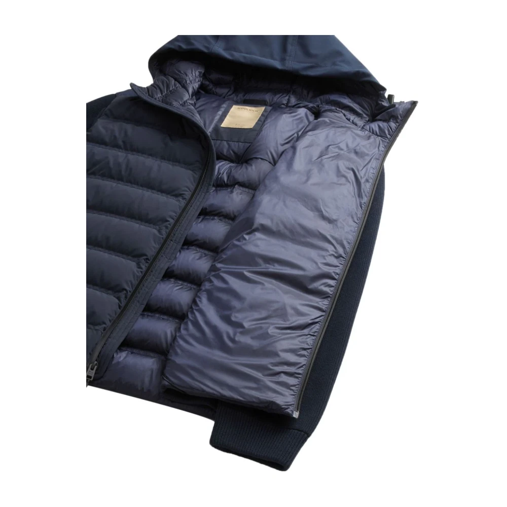 Woolrich Blauwe Donsjas met Rits Capuchon Blue Heren