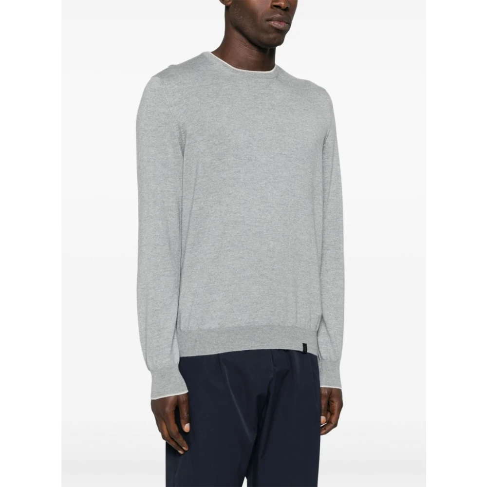 Fay Lichtgrijze trui met contrastpatches Gray Heren