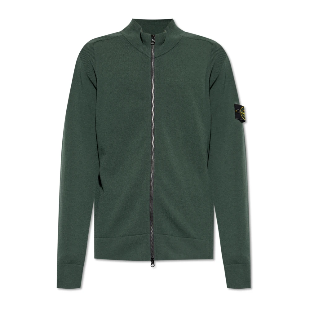Stone Island Cardigan met logo Green Heren